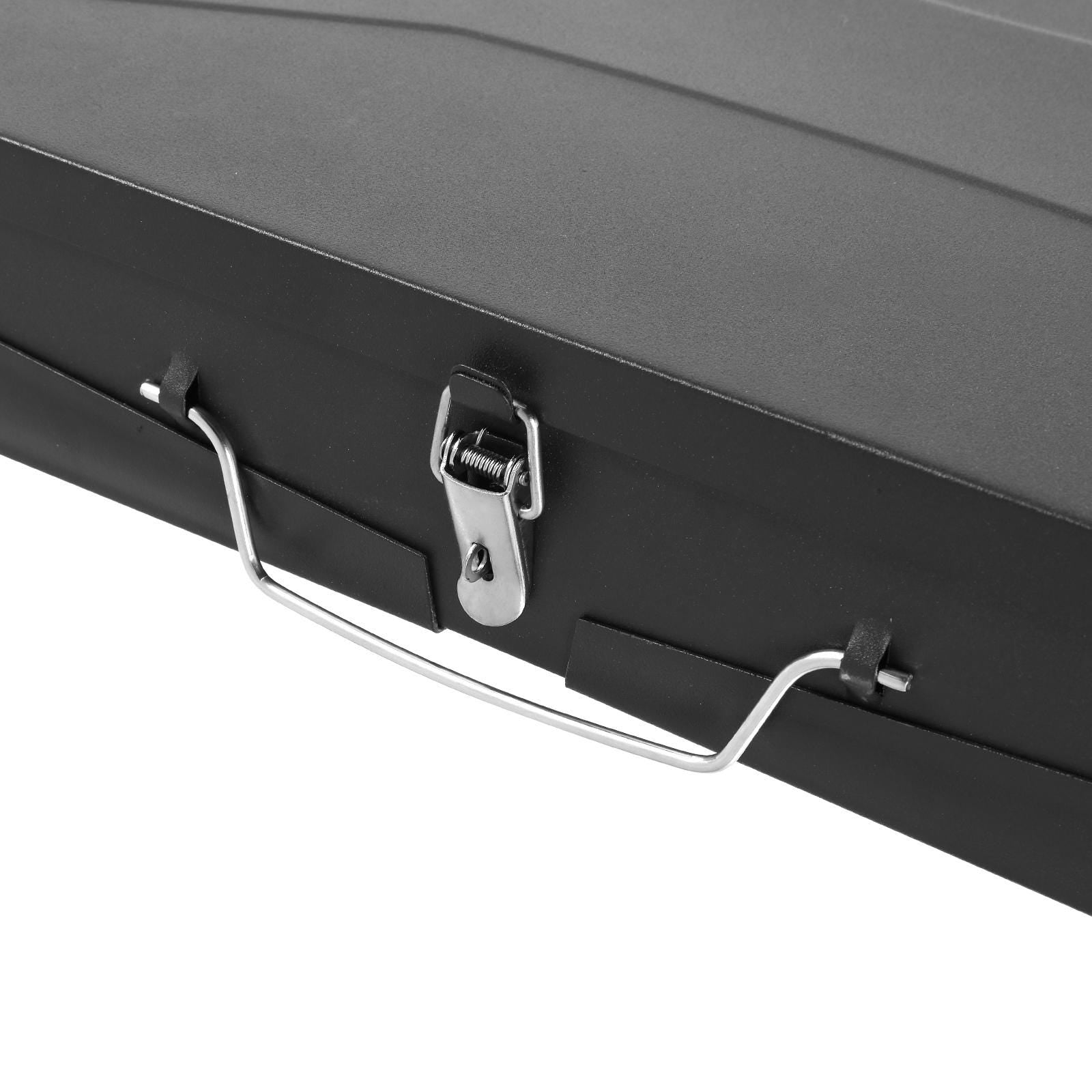 44x27x7cm Portable Charcoal Grill, Folding Outdoor BBQ Grill with Lid, Adjustable Height, Cast Iron Travel, Black