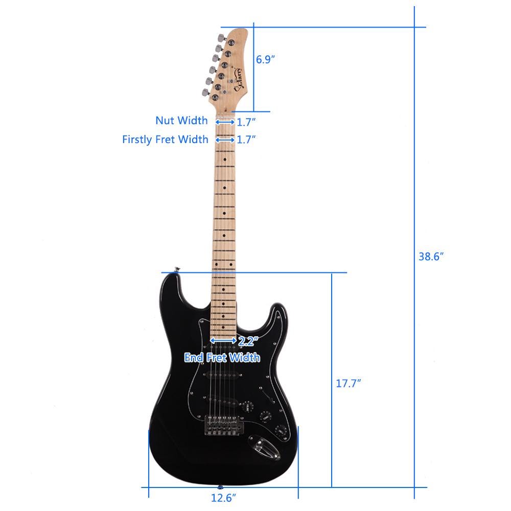 Electric Guitar Kit, Black Pickguard, Basswood, 20W Speaker