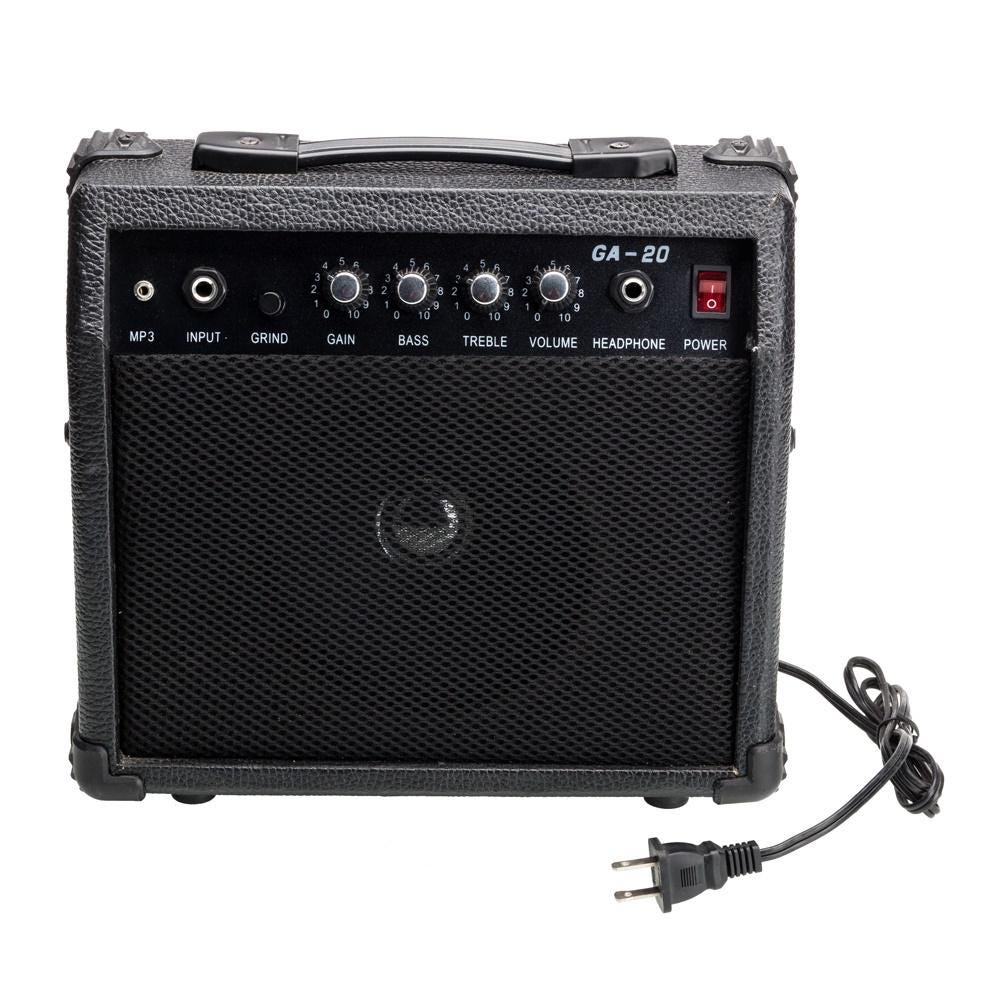 Electric Guitar Kit, Black Pickguard, Basswood, 20W Speaker