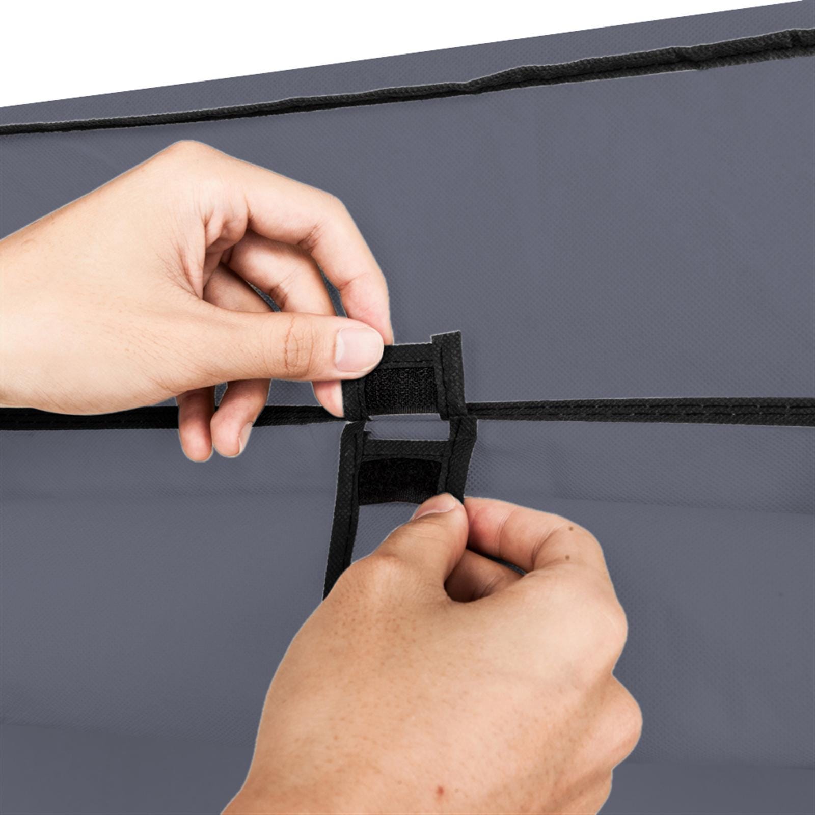 Portable Clothes Closet: 69" Gray Non-Woven Fabric Wardrobe Organizer