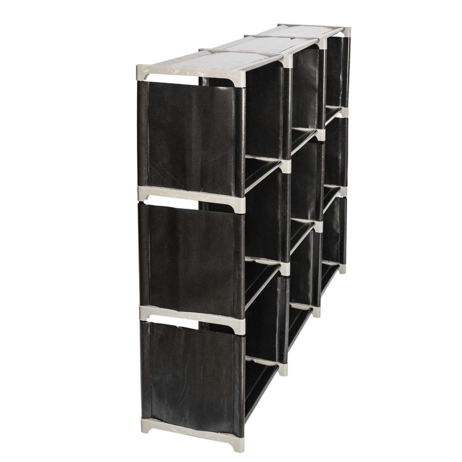 3-Tier 9-Cube Storage Shelf Black | Multifunctional Closet Organizer Rack for Bathroom Bedroom Office