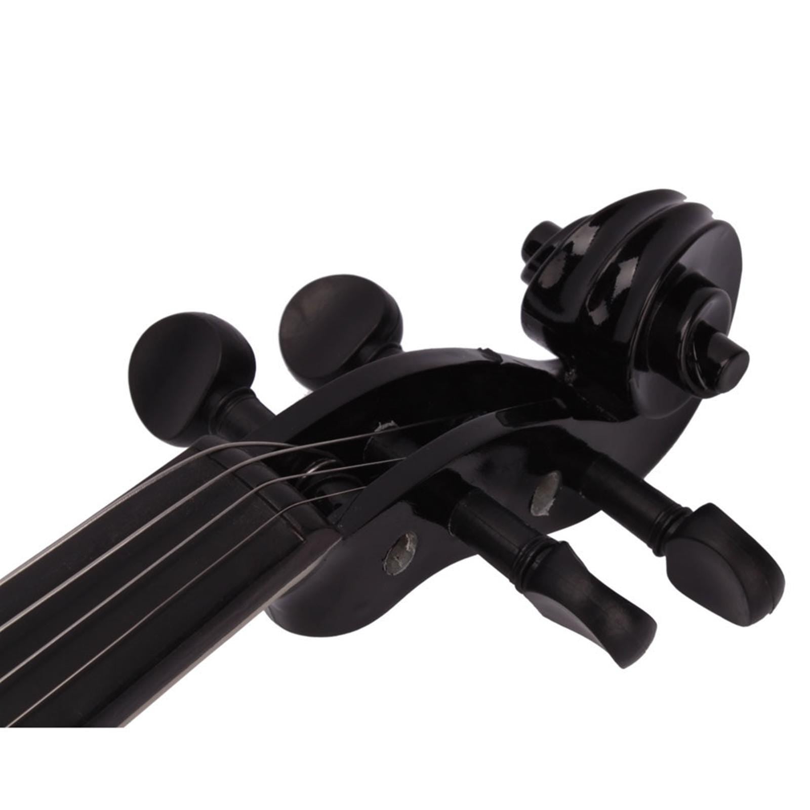 4/4 Black Acoustic Violin Full Size with Case Bow Rosin Beginner Student Music Instrument Set