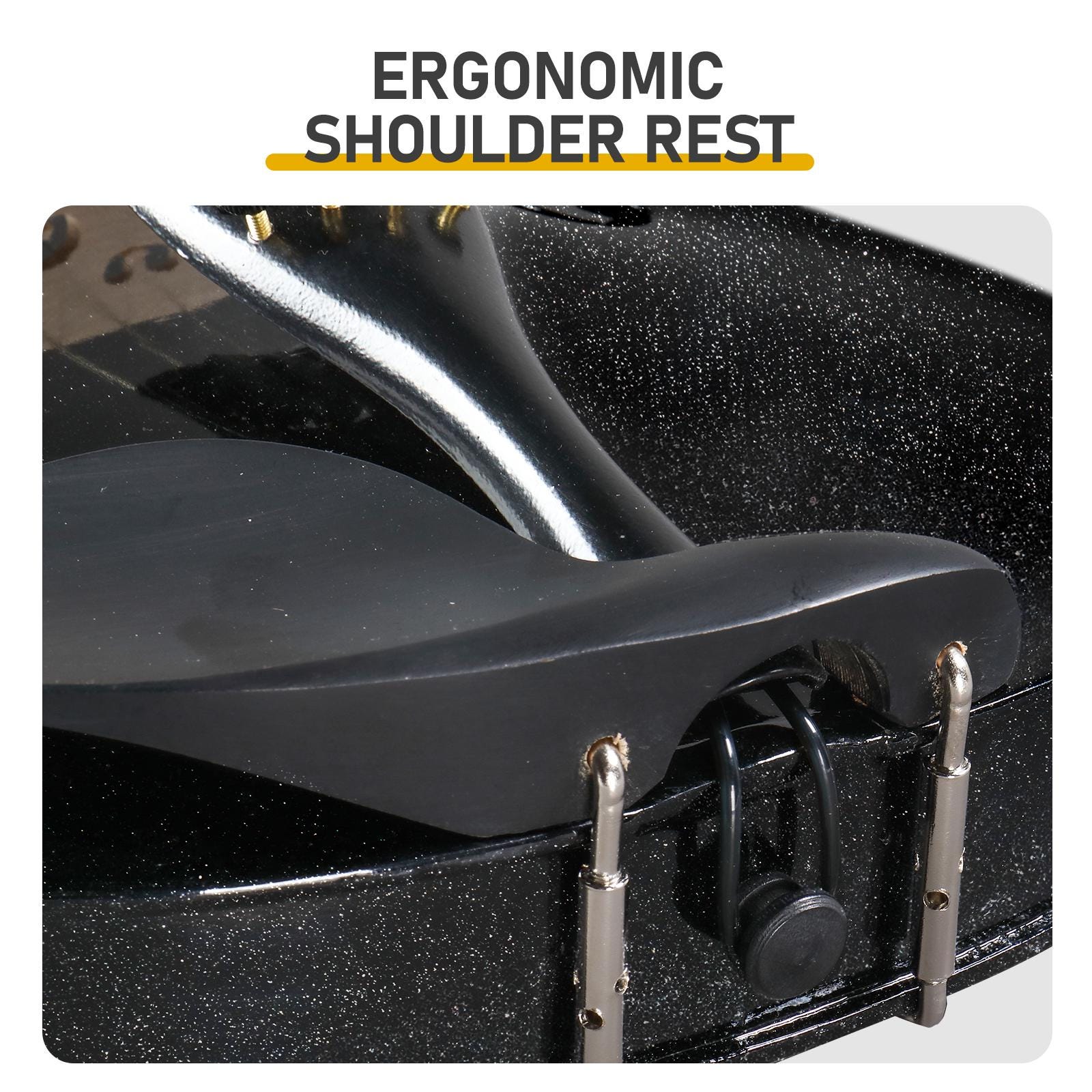 4/4 Black Acoustic Violin Full Size with Case Bow Rosin Beginner Student Music Instrument Set