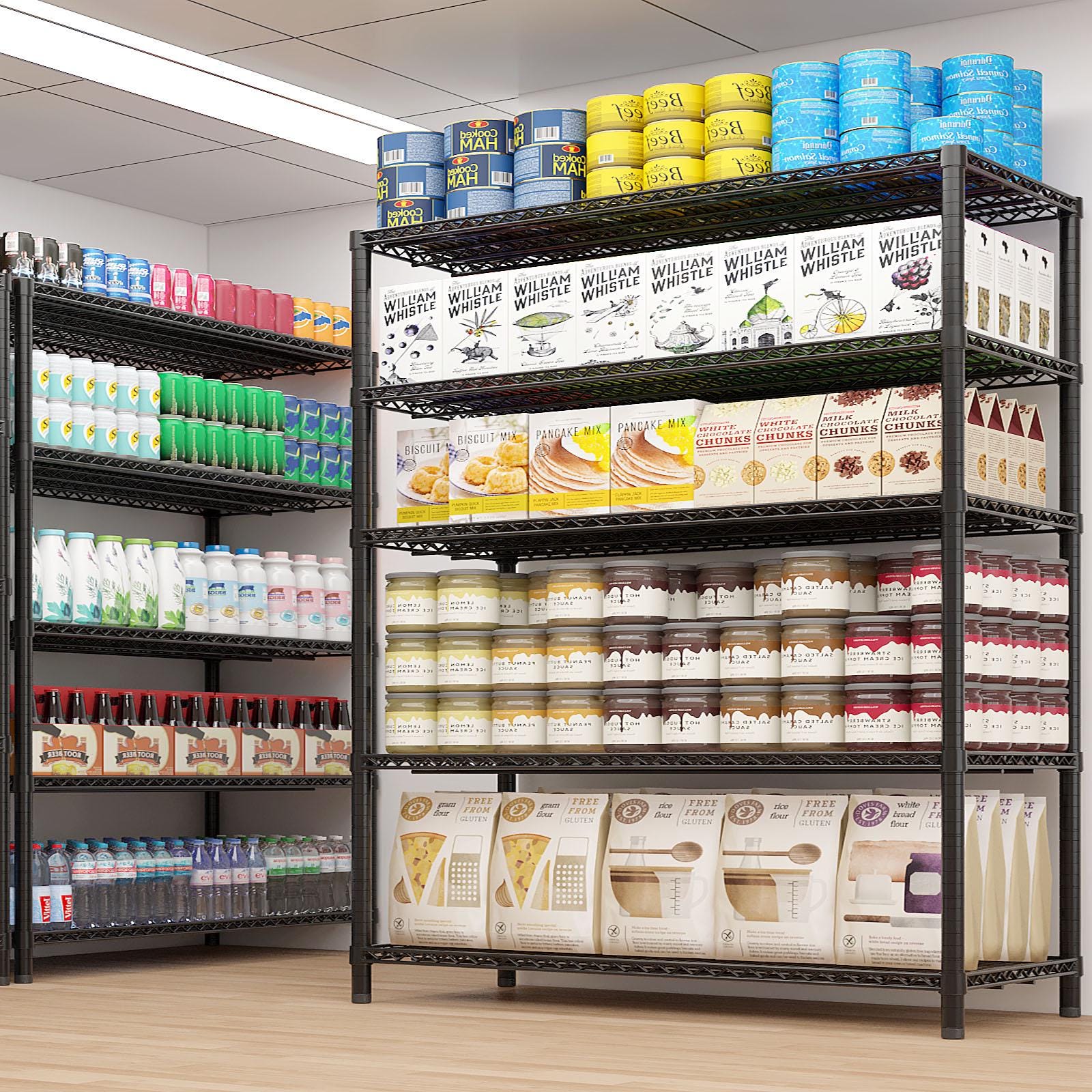 Heavy Duty 5-Tier Metal Storage Shelves | Rolling Garage Shelving Unit